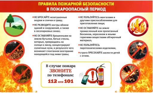 Памятка: пожароопасный период.